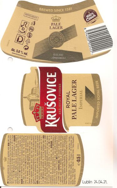 Krusovice Royal Pale Lager Imperial