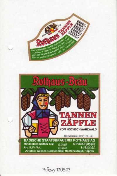 Rothaus-Bier Tannen Zapfle