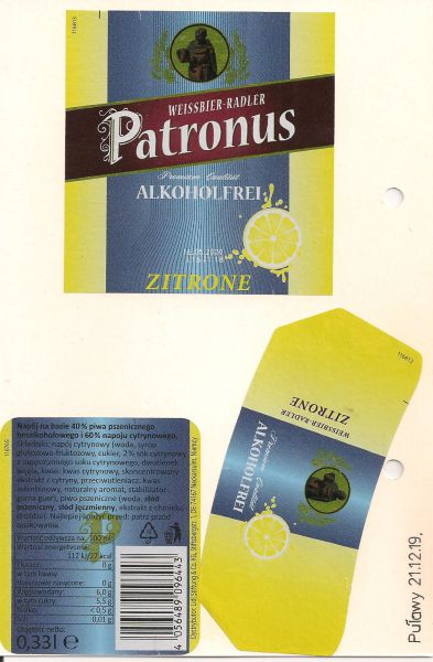 Patronus Alkoholfrei Zitrone