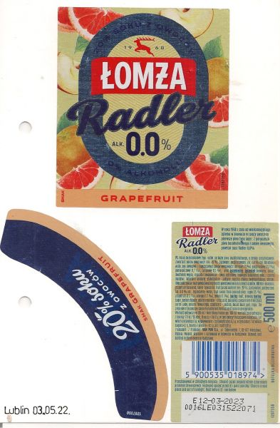 Łomża Radler 0,0% Grapefruit