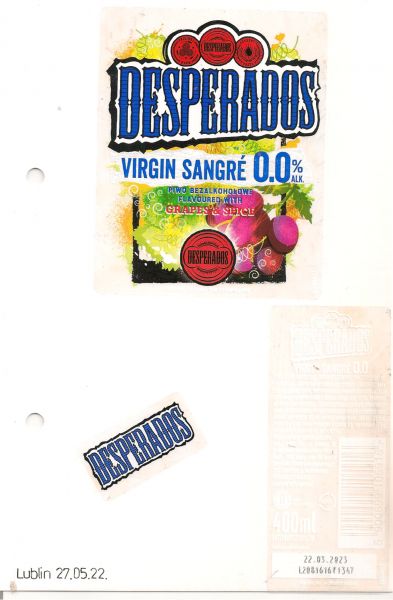 Desperados Virgin Sangre 0,0% Grapes & Seice