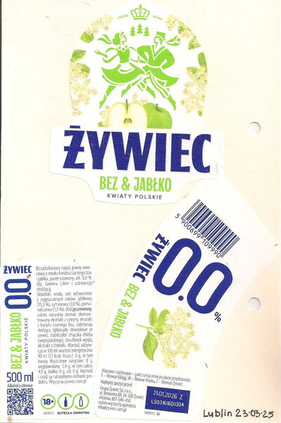 Żywiec Bez & Jabłko 0,0%