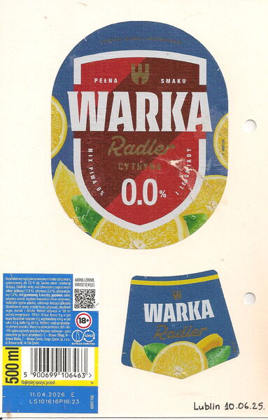 Warka Radler 0,0% Cytryna