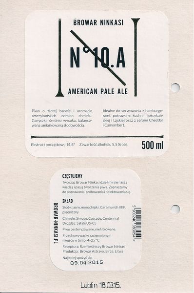 Ninkasi No 10.A American Pale Ale